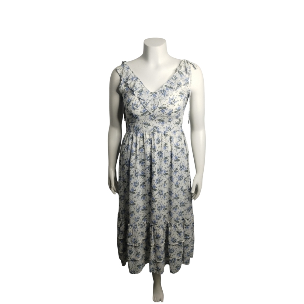 The Impeccable Pig Women's Babydoll Bluebonnet Beachy Whimsi Boho Ruffle Dress S
